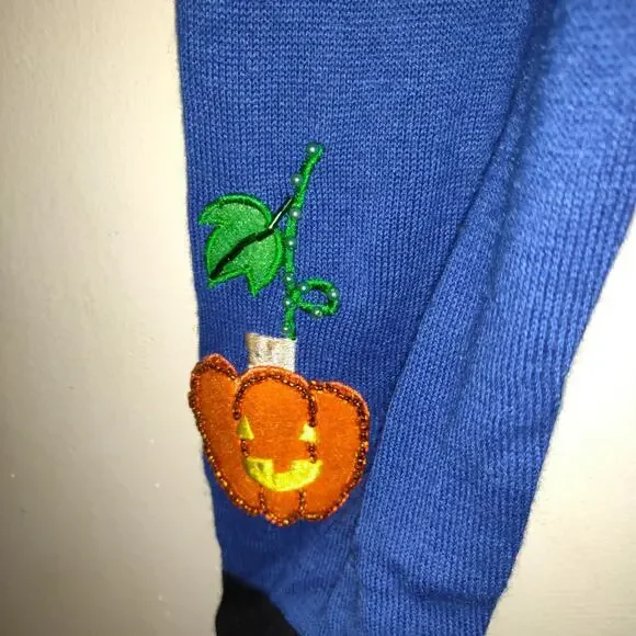 Vintage Jack B Quick Halloween Sweater Top Women's M Embellished Sequins Ghosts - Picture 8 of 16